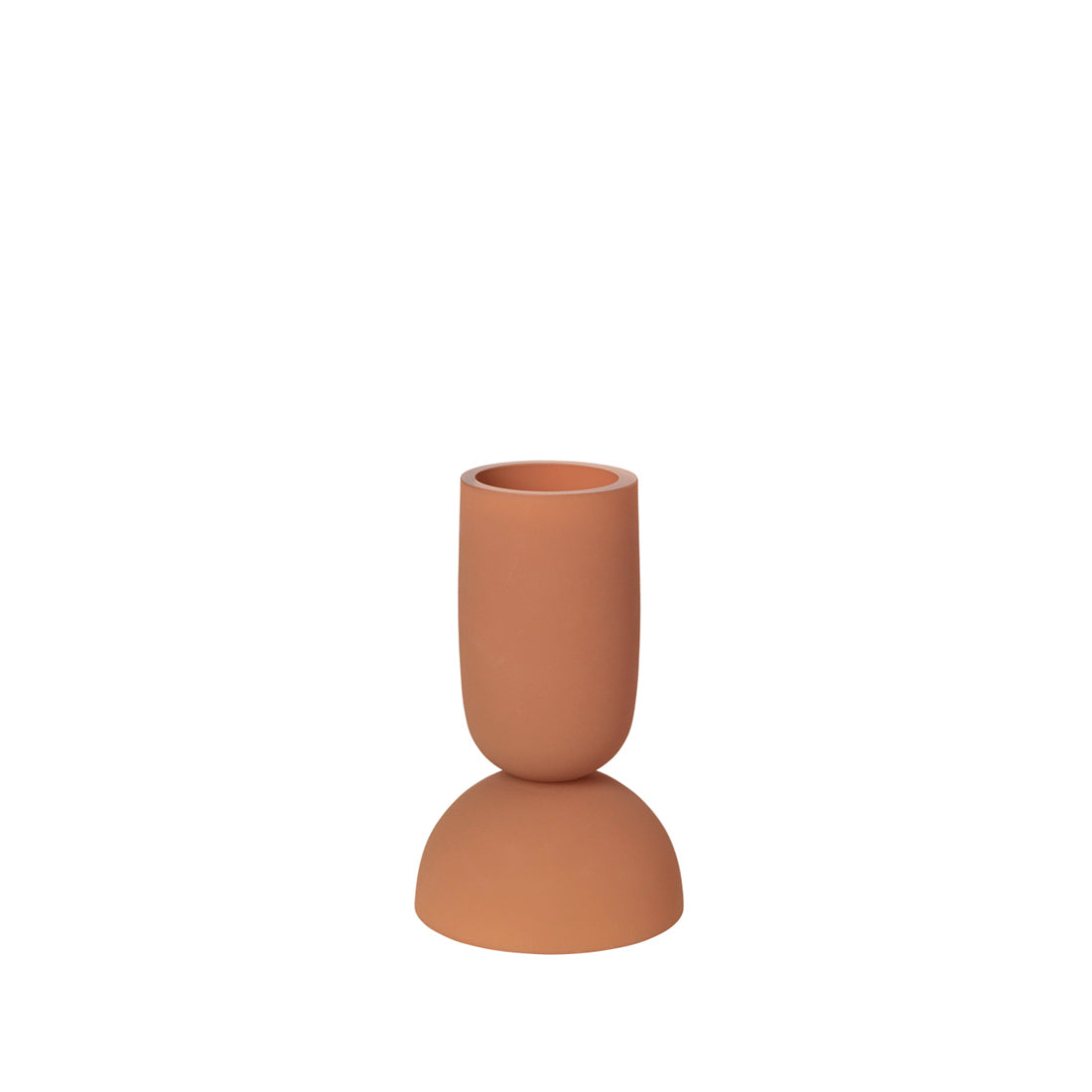 dual vase in ocher colored glass designed by Kristina Dam studio